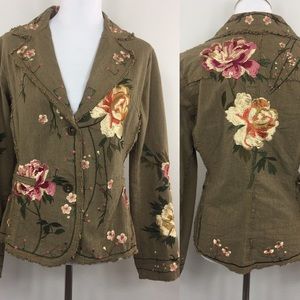 Paparazzi by Biz Floral Embroidered Blazer Jacket
